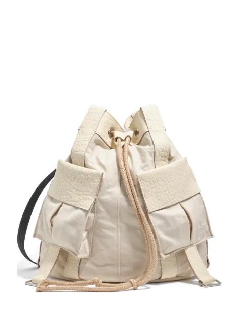 large pebbled-trim drawstring bucket bag by BIMBA Y LOLA