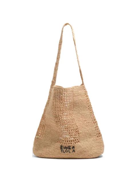 large woven open-knit shoulder bag by BIMBA Y LOLA