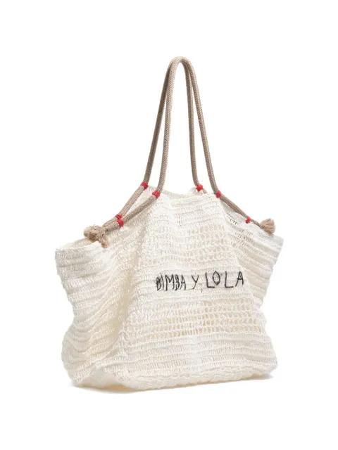 large woven tote bag by BIMBA Y LOLA