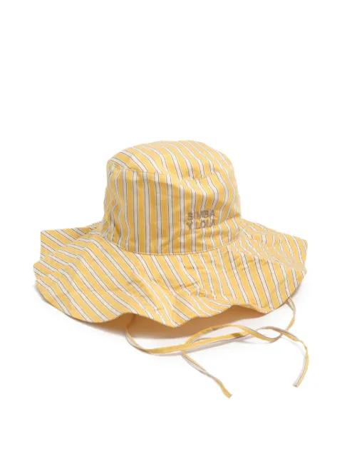 logo-embroidered striped hat by BIMBA Y LOLA