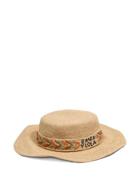 logo-embroidered woven hat by BIMBA Y LOLA