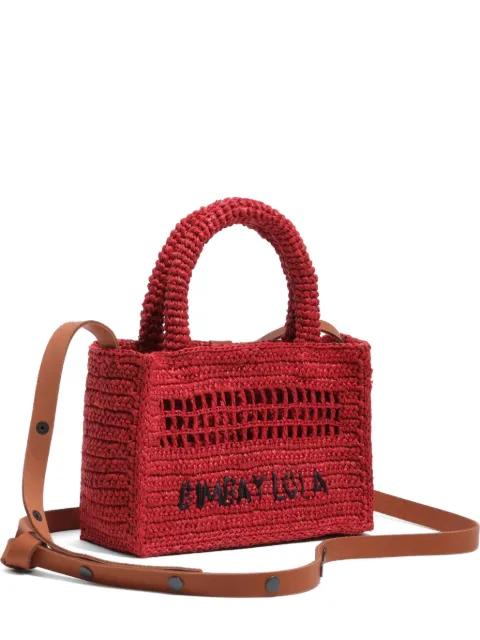 logo-embroidered woven mini bag by BIMBA Y LOLA