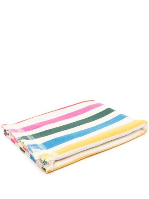 logo-jacquard striped beach towel by BIMBA Y LOLA