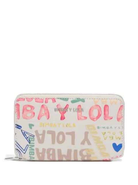 logo-print zip-around wallet by BIMBA Y LOLA