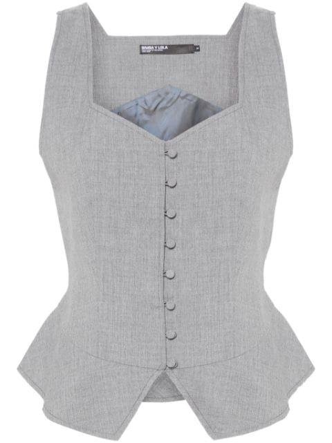 mélange-effect buttoned vest by BIMBA Y LOLA