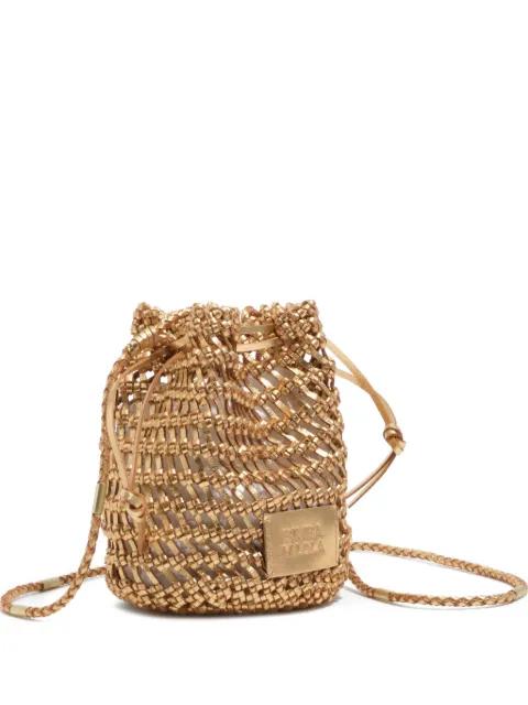 mini braided leather bucket bag by BIMBA Y LOLA