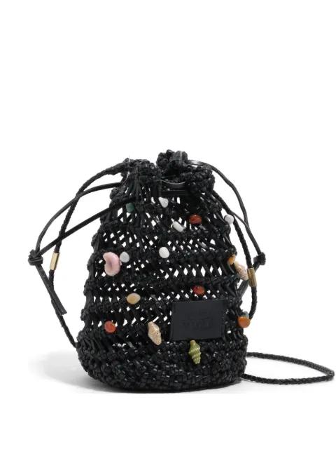 mini braided leather bucket bag by BIMBA Y LOLA
