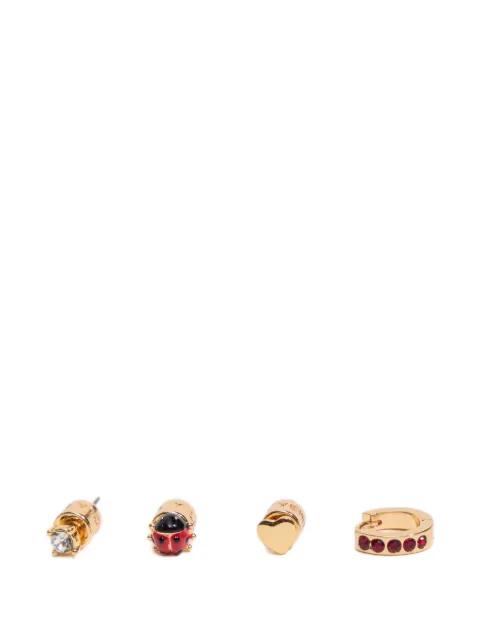 mini ladybug earrings (set of four) by BIMBA Y LOLA
