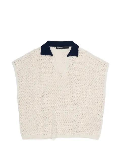 open-knit V-neck top by BIMBA Y LOLA