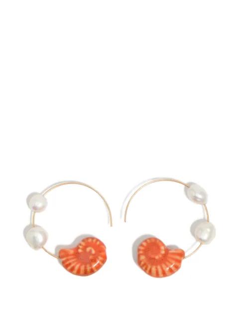pearl hoop earrings by BIMBA Y LOLA