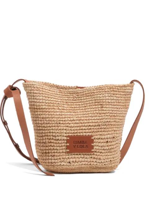 small logo-patch woven shoulder bag by BIMBA Y LOLA