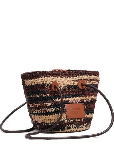 small raffia shoulder bag by BIMBA Y LOLA