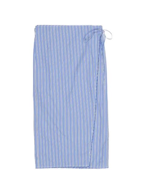 striped wrap midi skirt by BIMBA Y LOLA