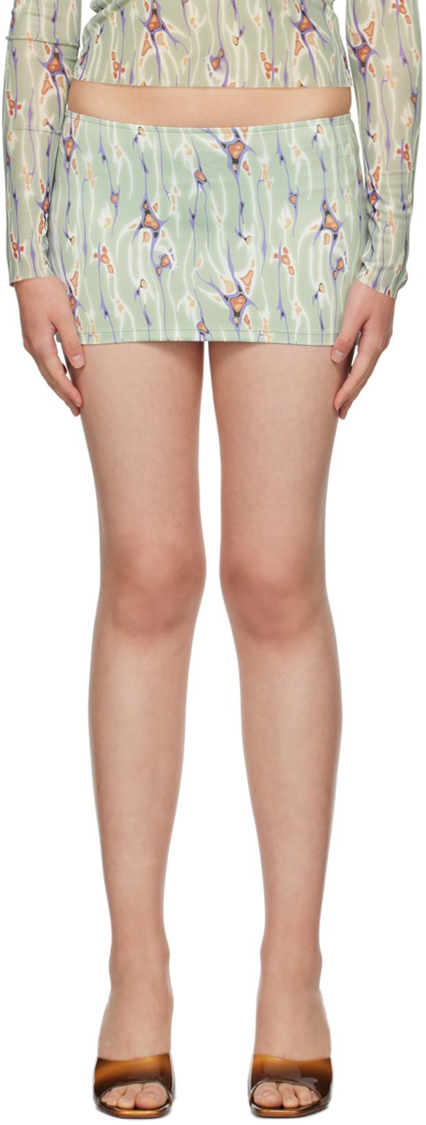 Green Retorno Miniskirt by BINYA