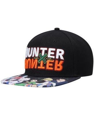Men's Black Hunter × Hunter Logo Snapback Hat by BIOWORLD