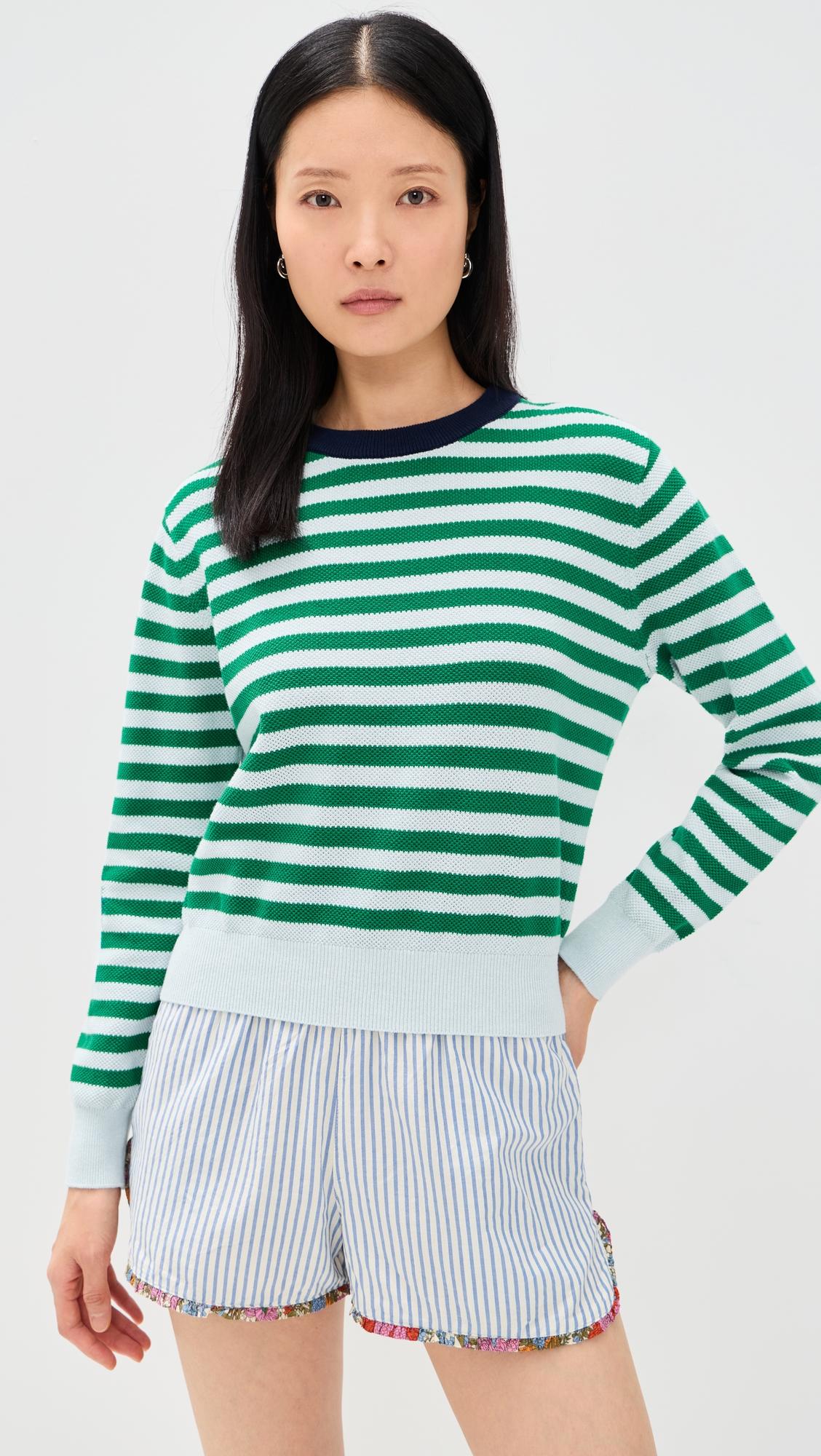 Cleo Green Stripe Sweater by BIRDS OF PARADIS