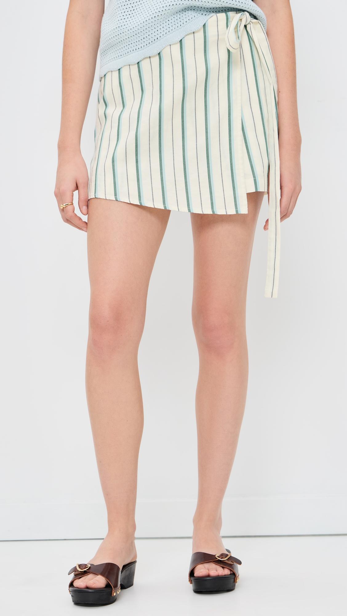 Gracia Skort Verde Stripes by BIRDS OF PARADIS