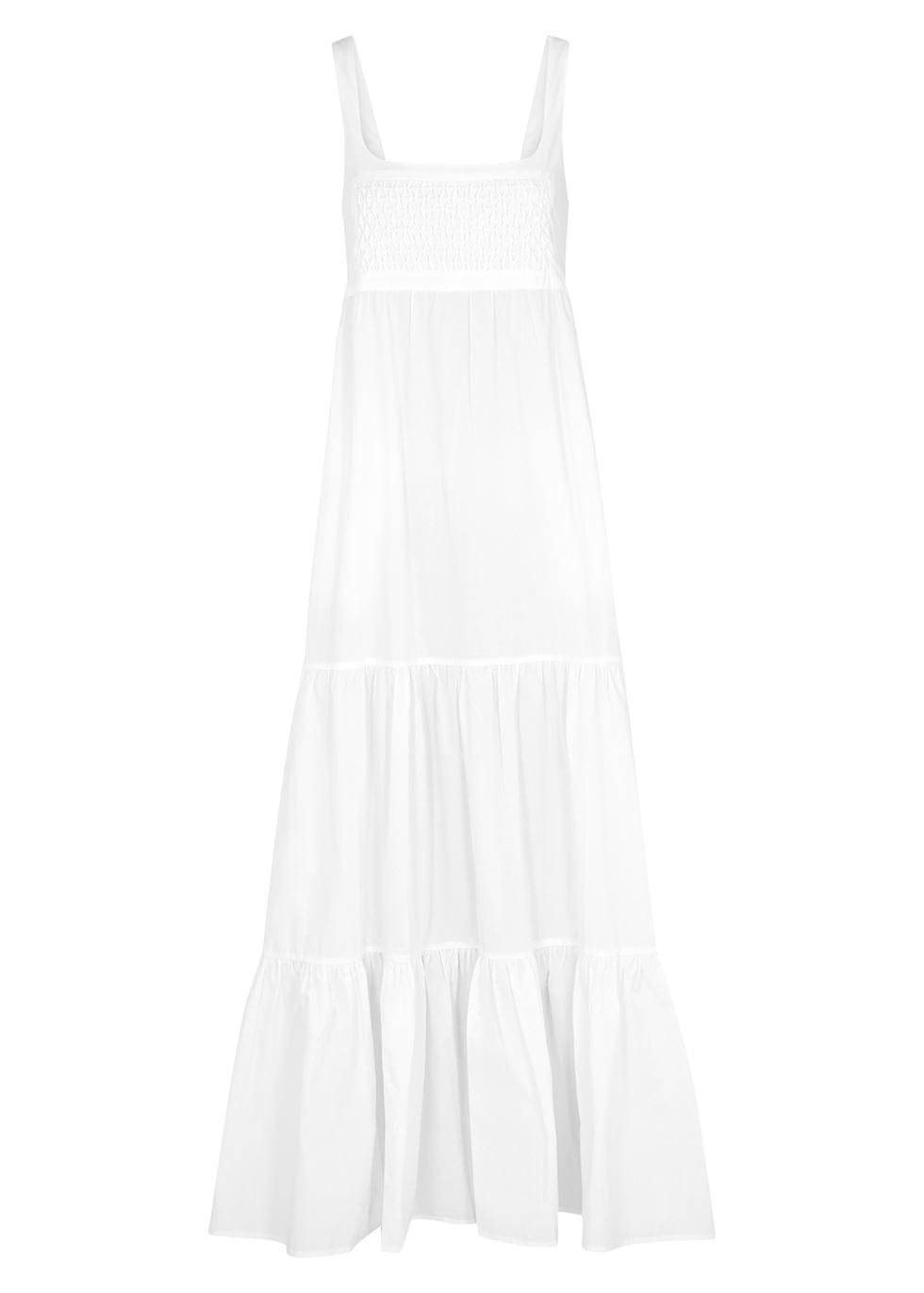 Delphi white cotton-poplin maxi dress by BIRD&KNOLL