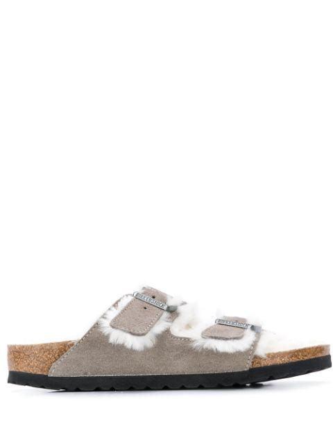 Arizona two-strap shearling sandals by BIRKENSTOCK