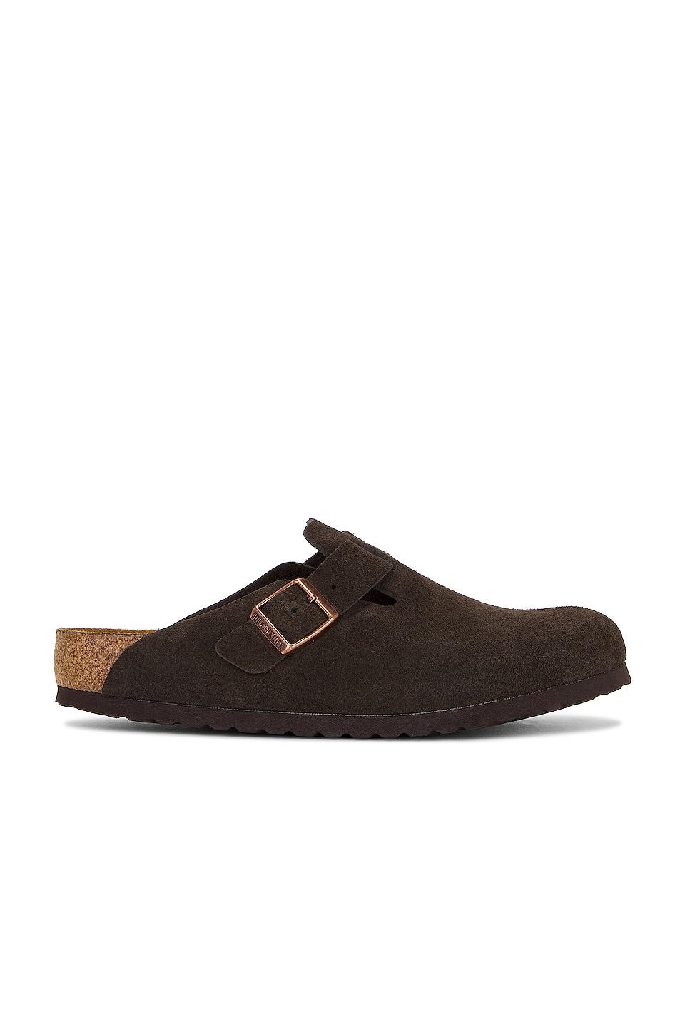 BIRKENSTOCK Boston Suede in Brown by BIRKENSTOCK