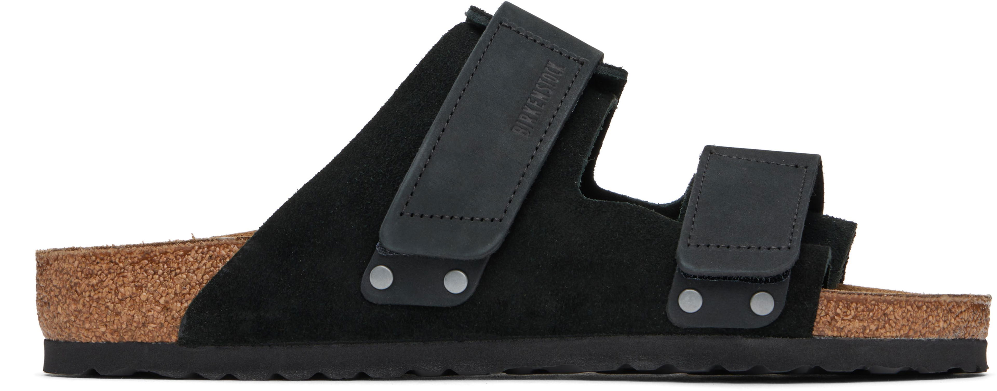 Black Narrow Uji Sandals by BIRKENSTOCK