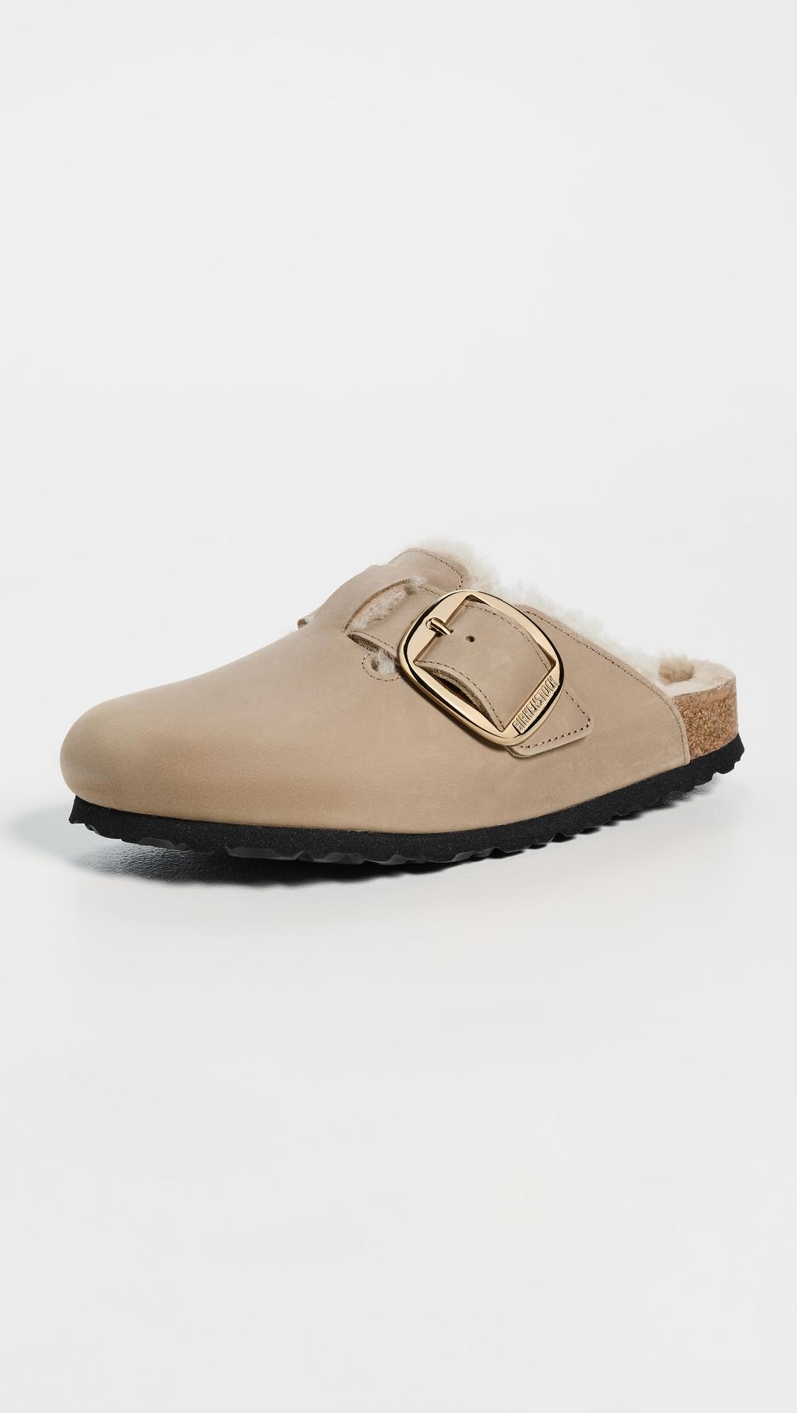 Boston Big Buckle Shearling Clogs by BIRKENSTOCK