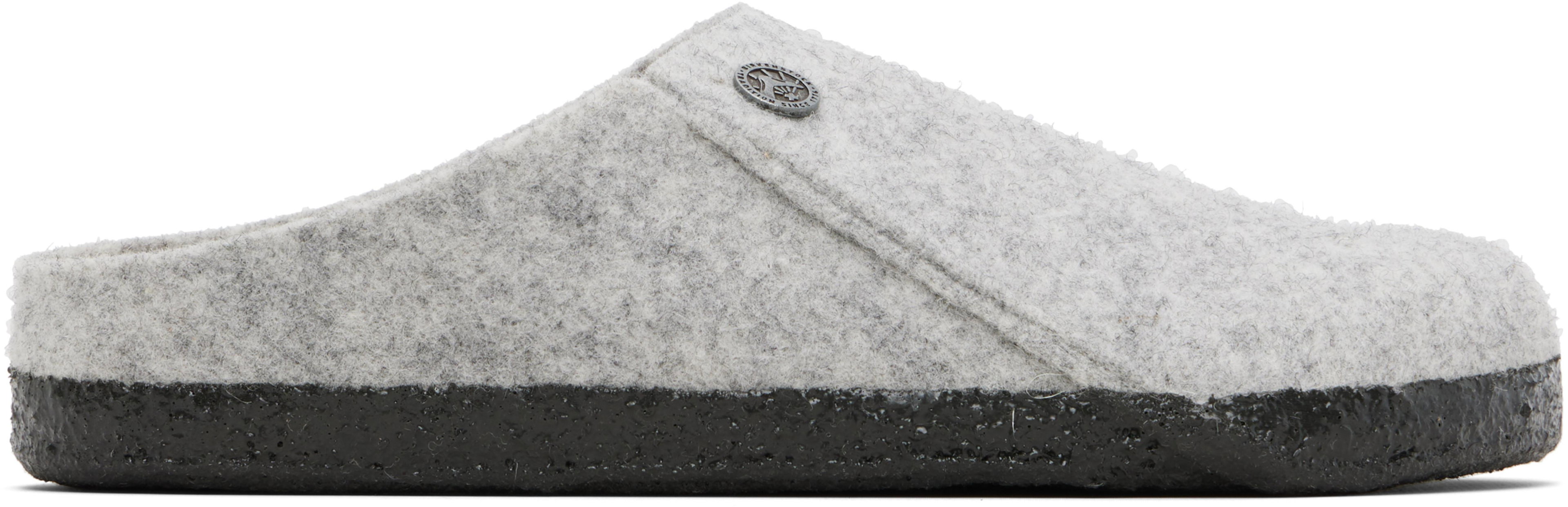 Gray Narrow Zermatt Rivet Slippers by BIRKENSTOCK