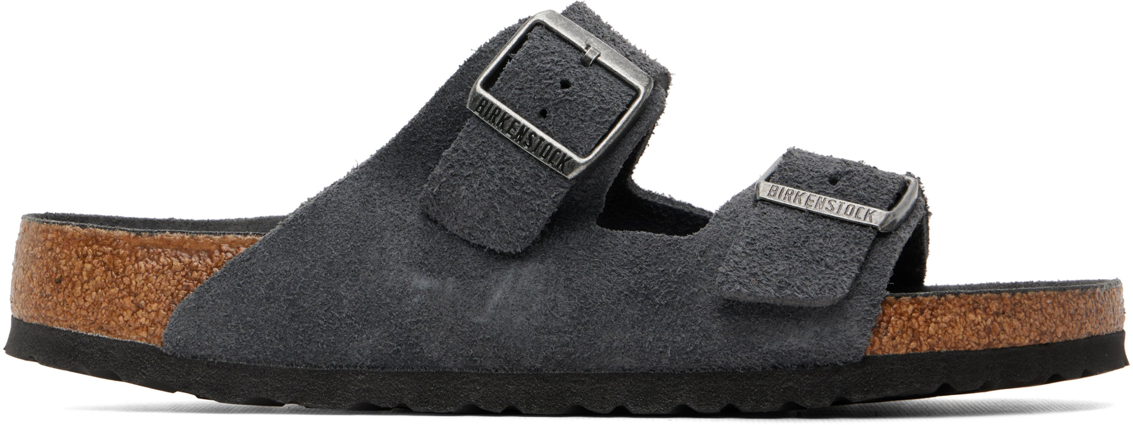Gray Regular Arizona Soft Footbed Sandals by BIRKENSTOCK