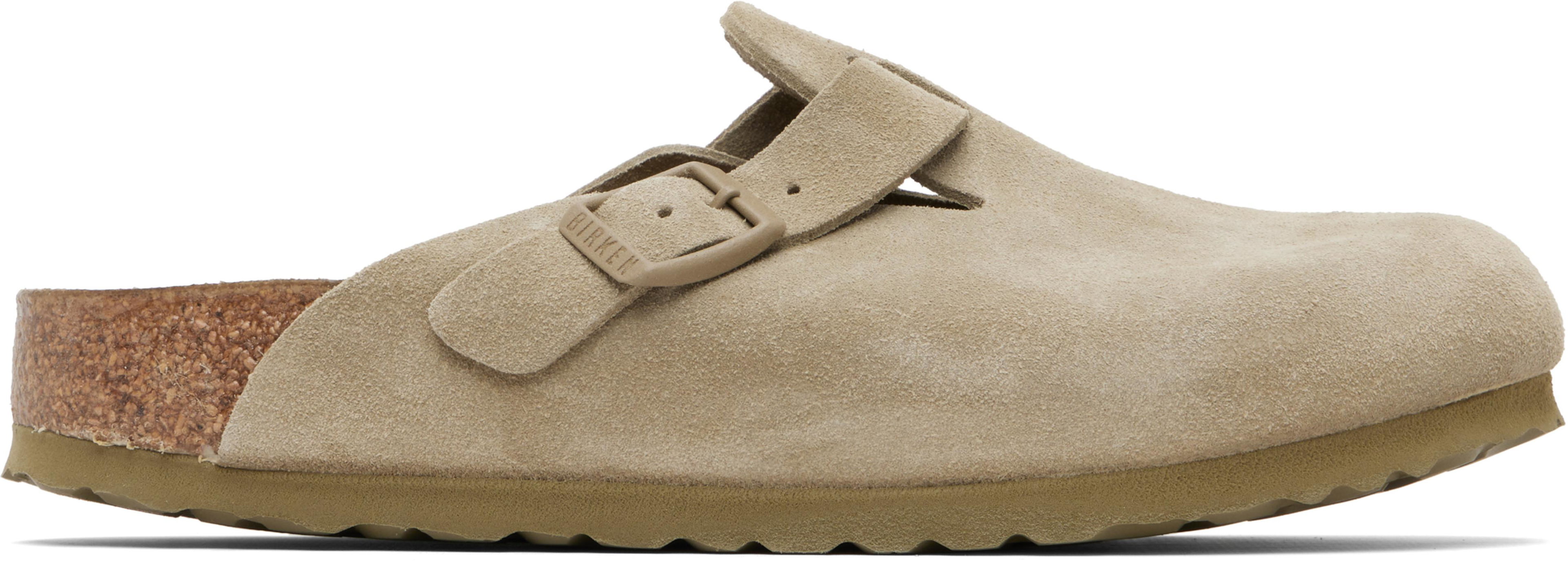 Khaki Narrow Boston Slip-on Loafers by BIRKENSTOCK