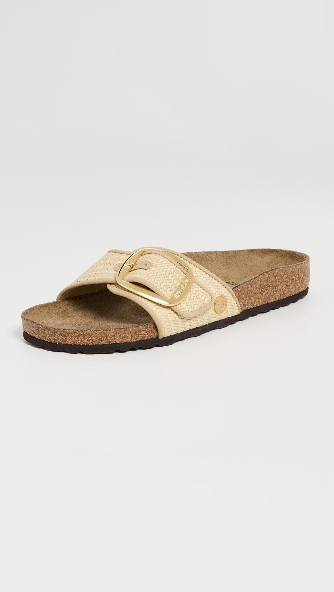 Madrid Big Buckle Raffia Sandals by BIRKENSTOCK