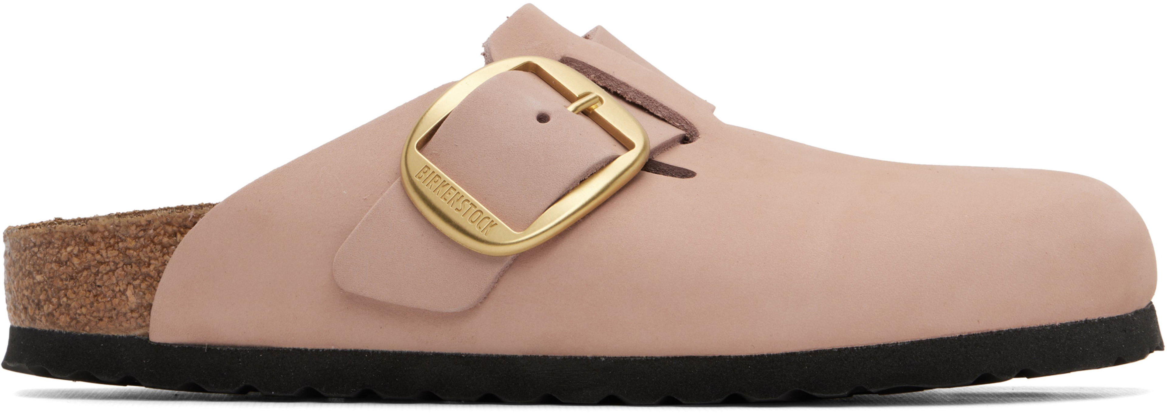 Pink Narrow Boston Big Buckle Slip-on Loafers by BIRKENSTOCK