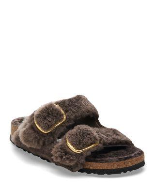 Women's Arizona Big Buckle Shearling Slide Sandals by BIRKENSTOCK