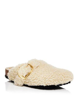 Women's Boston Big Buckle Teddy Shearling Clogs by BIRKENSTOCK