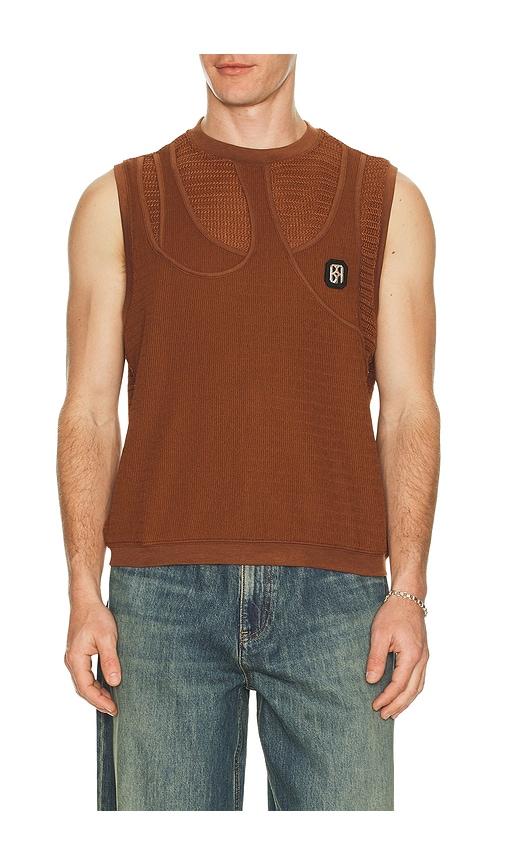 Birth Of Royal Child Fluid Layered Knit Tank in Brown by BIRTH OF ROYAL CHILD