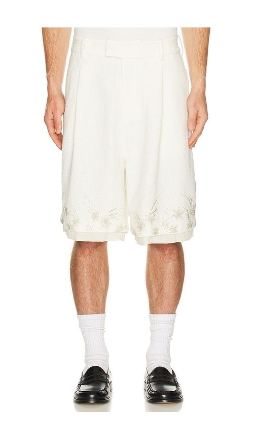 Birth Of Royal Child Layered Hexa Shorts in White by BIRTH OF ROYAL CHILD
