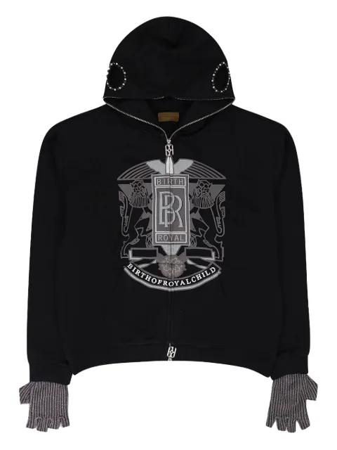 Royce embellished zip-up hoodie by BIRTH OF ROYAL CHILD