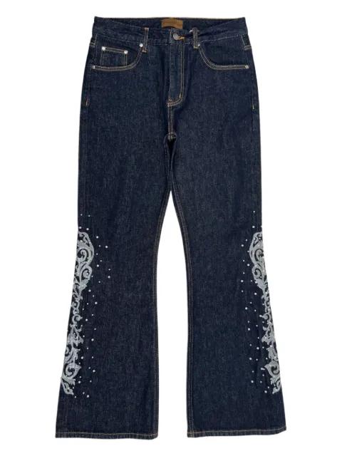 pearl-embellished flared jeans by BIRTH OF ROYAL CHILD