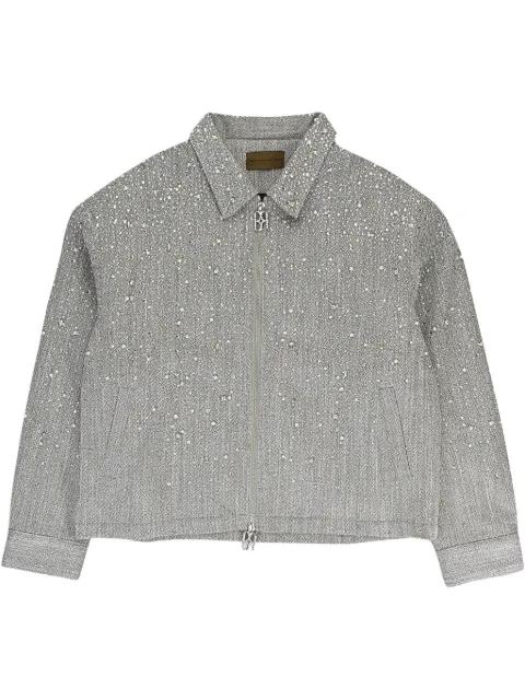 rhinestone-embellished "Light Grey" jacket by BIRTH OF ROYAL CHILD