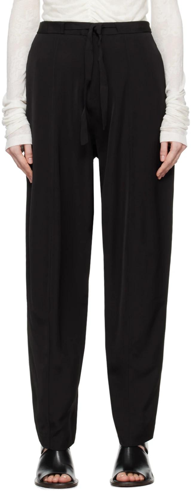 Black Evening Belted Trousers by BITE