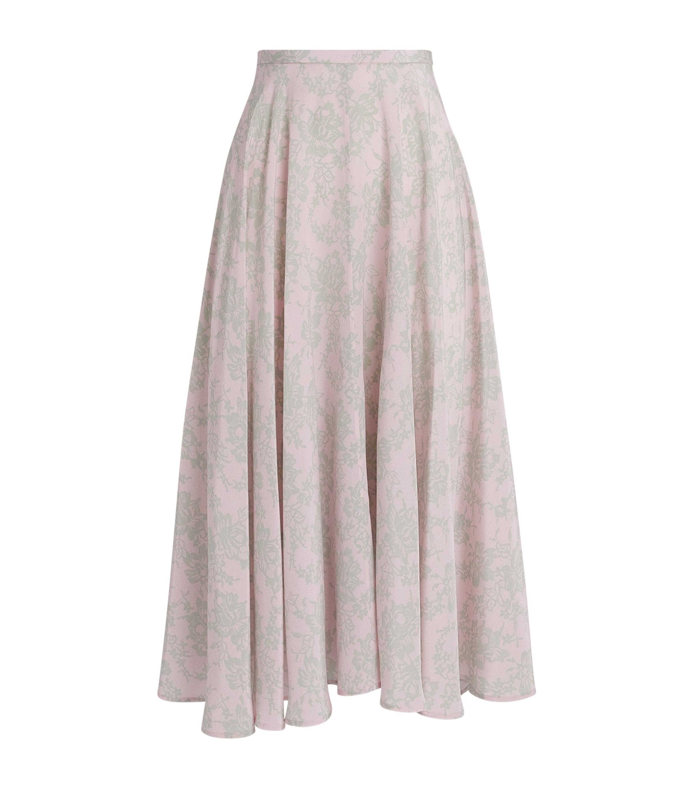 BITE Studios Silk Floral Miren Midi Skirt by BITE STUDIOS
