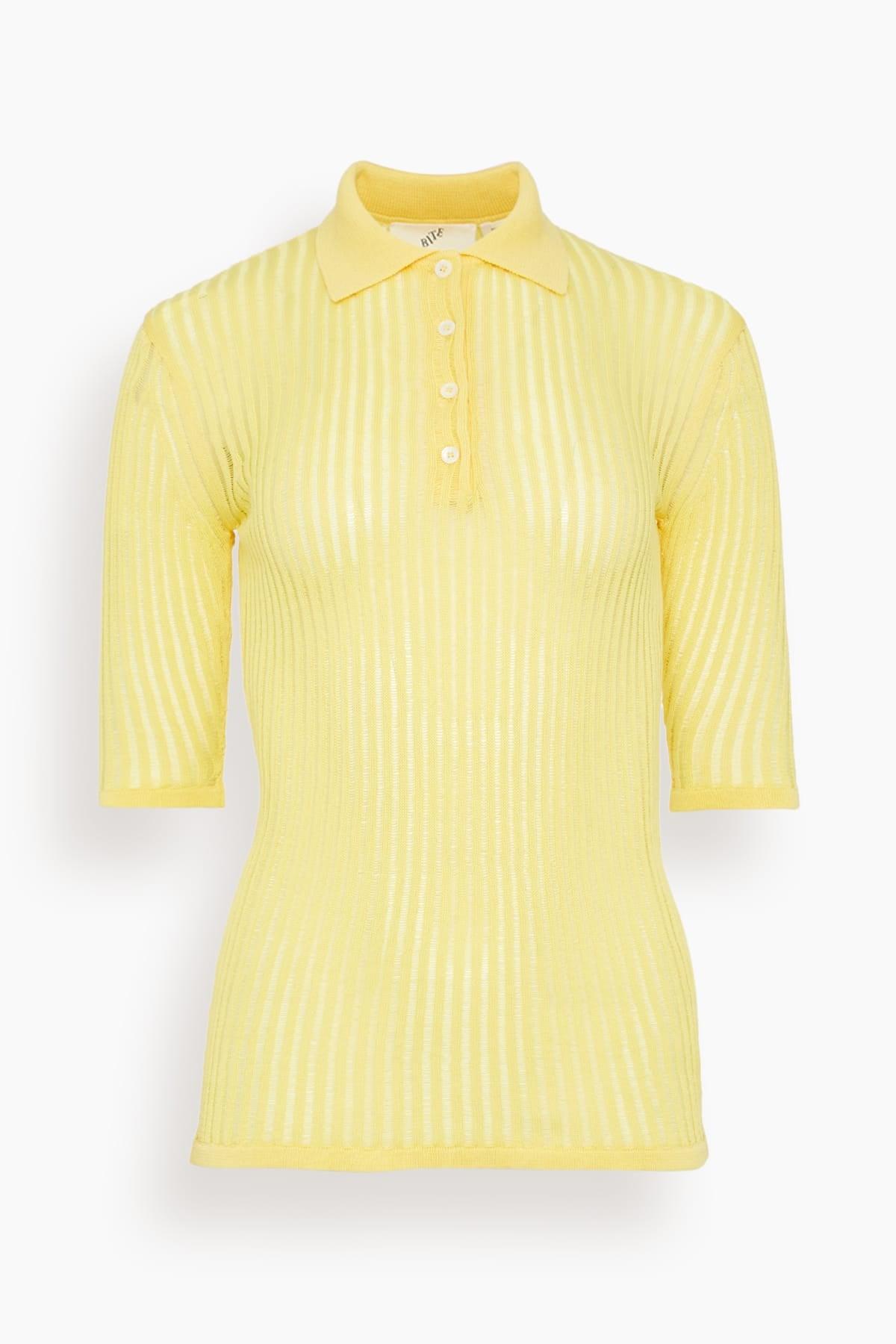 Cotton Net Rib Top in Daffodil by BITE STUDIOS