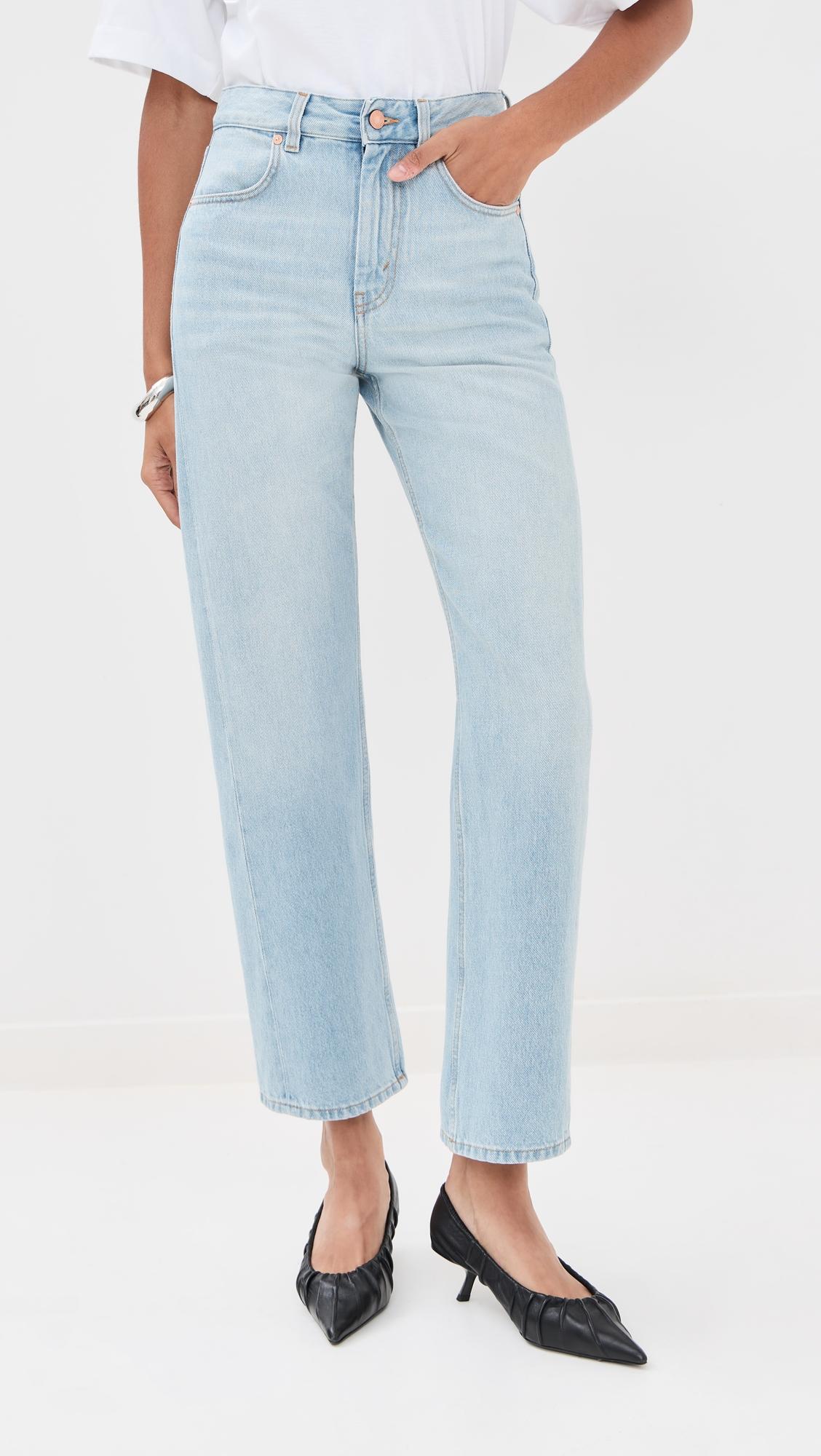Curved Organic Cotton Denim Jeans by BITE STUDIOS