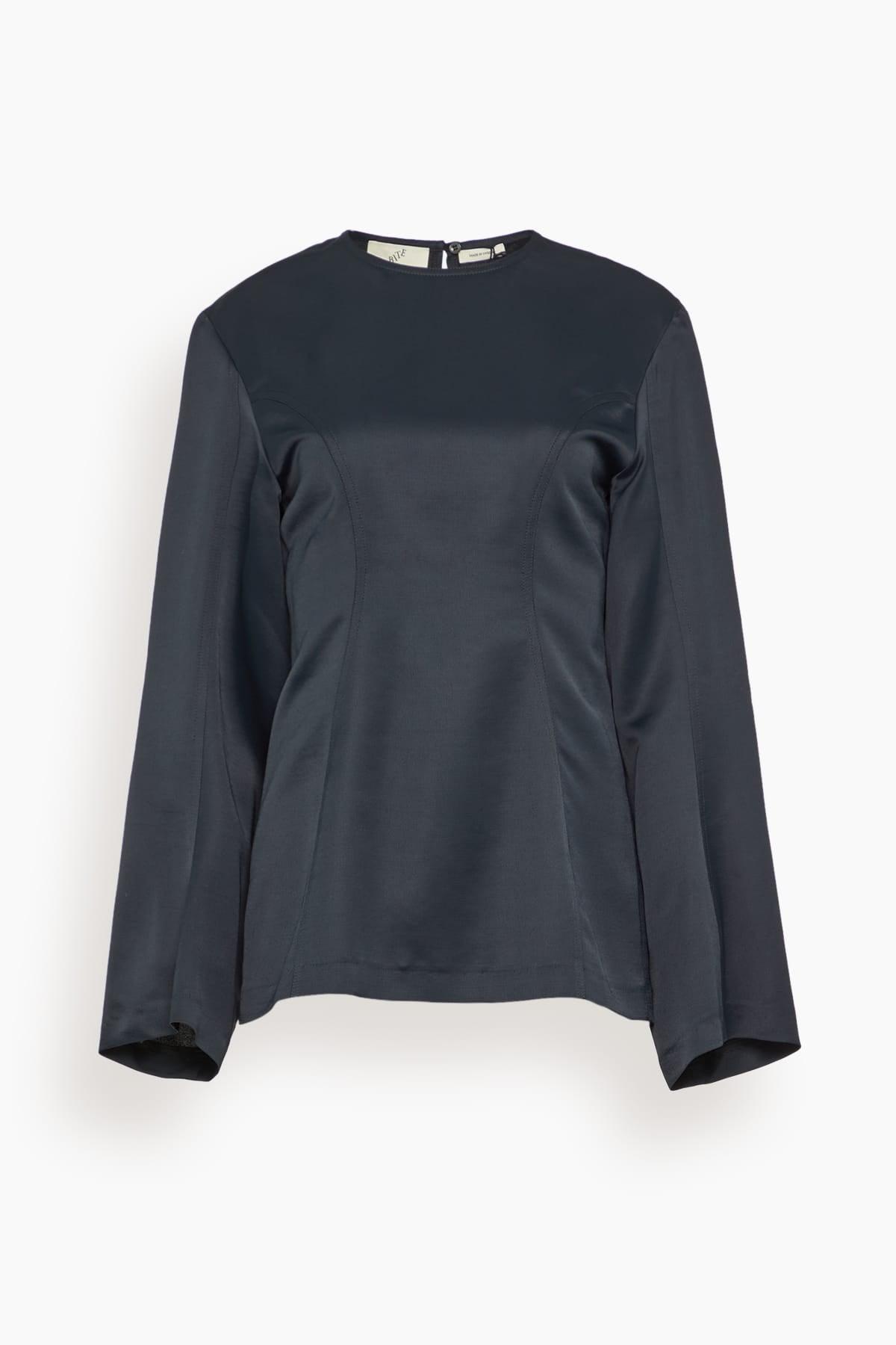 Sculpted Satin Blouse in Black by BITE STUDIOS