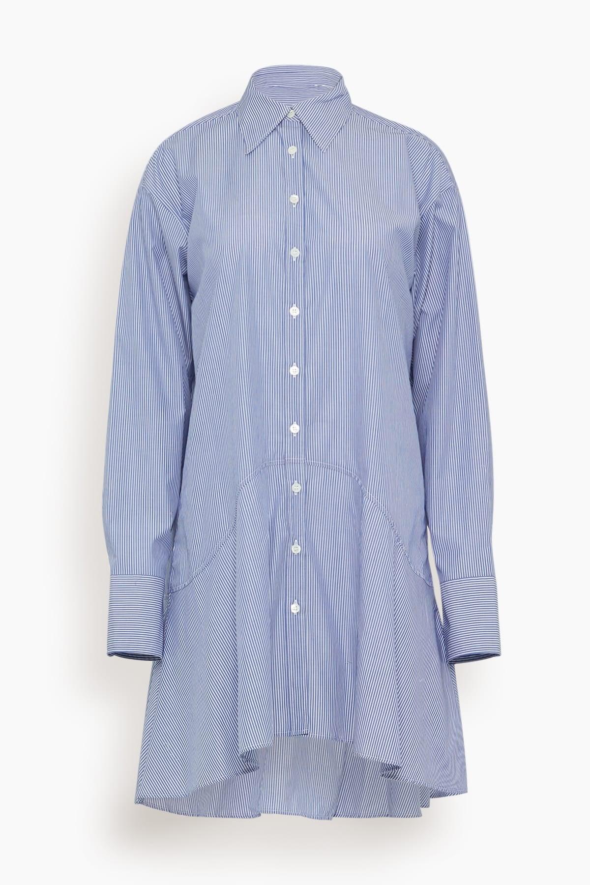 Striped Petal Bottom Shirt Dress in Blue Stripe by BITE STUDIOS