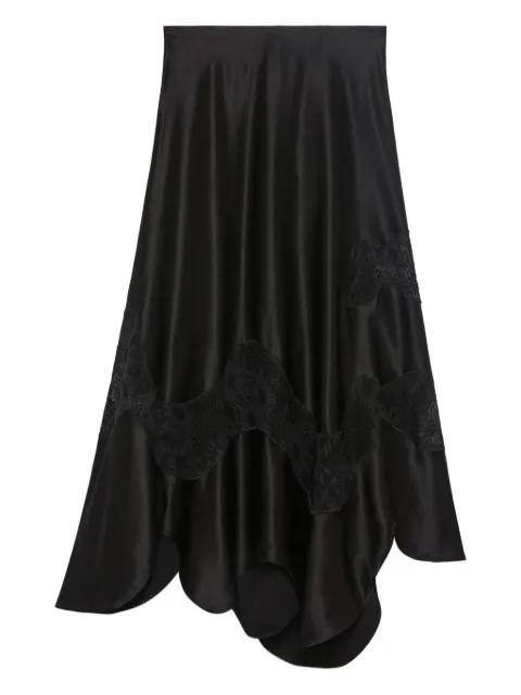 lace-insert silk skirt by BITE STUDIOS