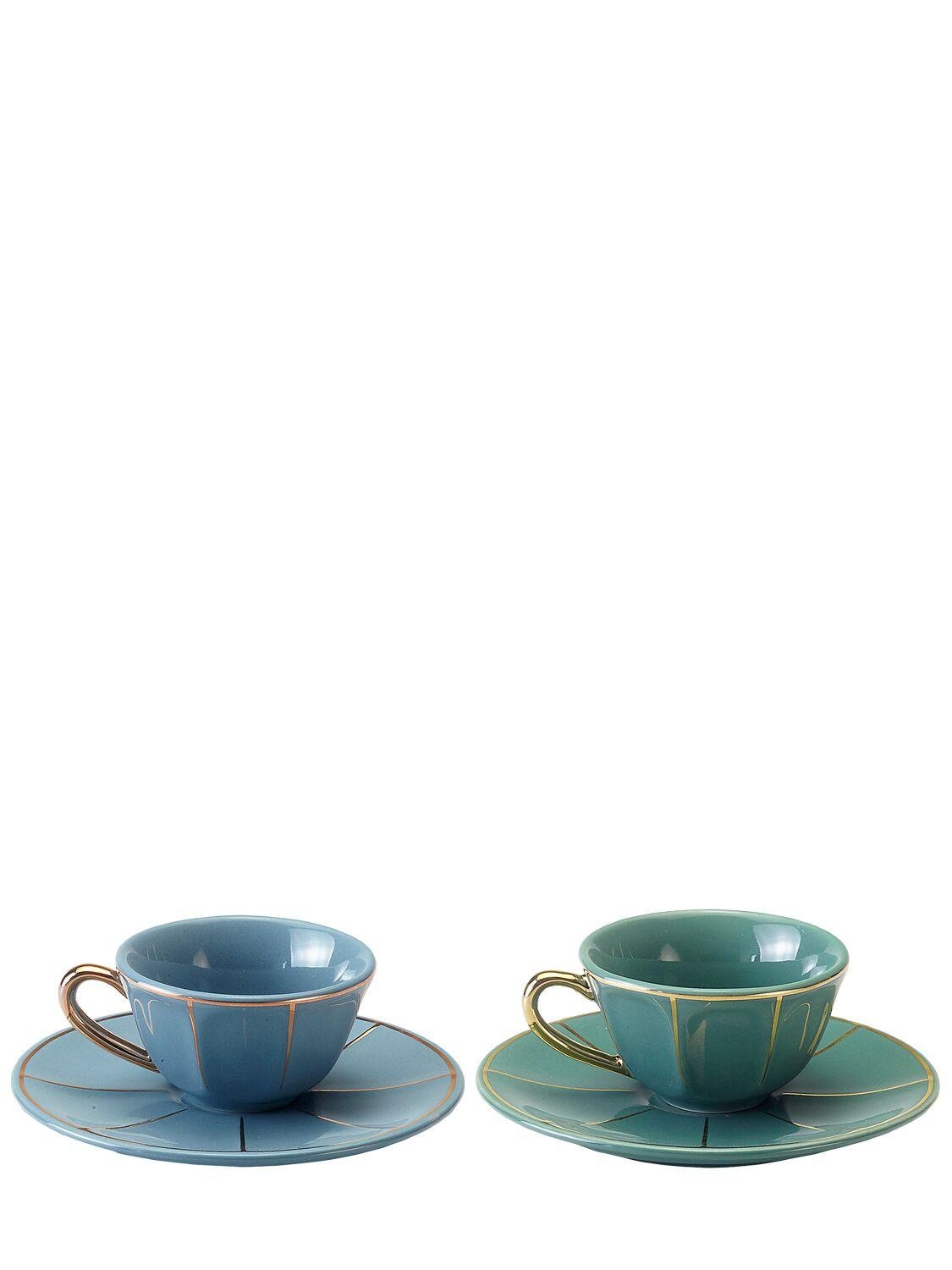 Set Of 4 Coffee Cups & Saucers by BITOSSI HOME