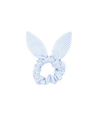 Girls' Birdie Blue Seersucker Bow Scrunchie - Little Kid by BITS&BOWS