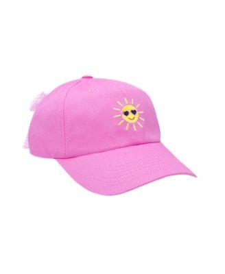 Girls  Sunshine Bow Baseball Hat in Magenta - Little Kid by BITS&BOWS