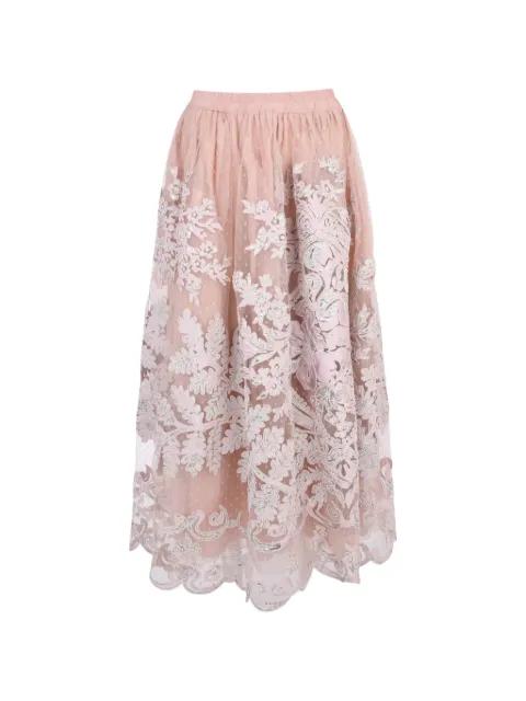Mabel embroidered tulle skirt by BIYAN