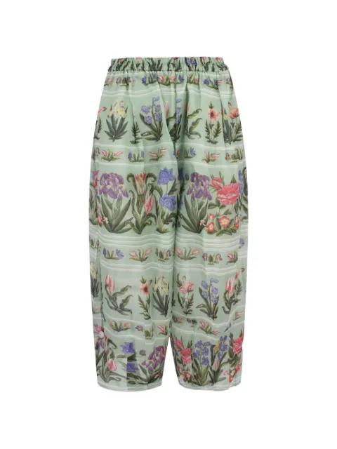 Pita floral-print organza trousers by BIYAN